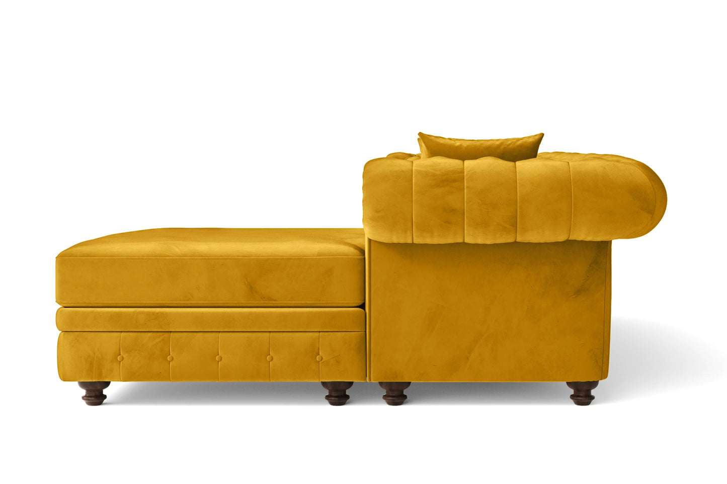 Pesaro 4 Seater Right Hand Facing Chaise Lounge Corner Sofa Yellow Velvet