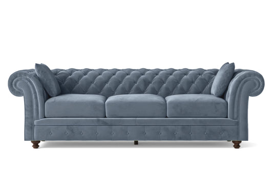 Pesaro 4 Seater Sofa Baby Blue Velvet