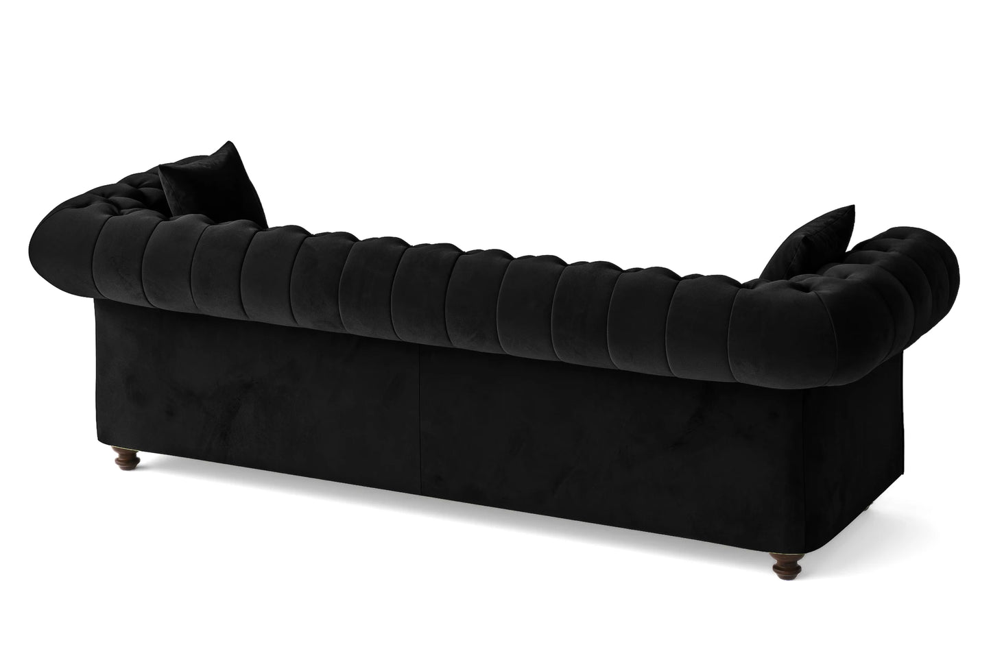 Pesaro 4 Seater Sofa Black Velvet