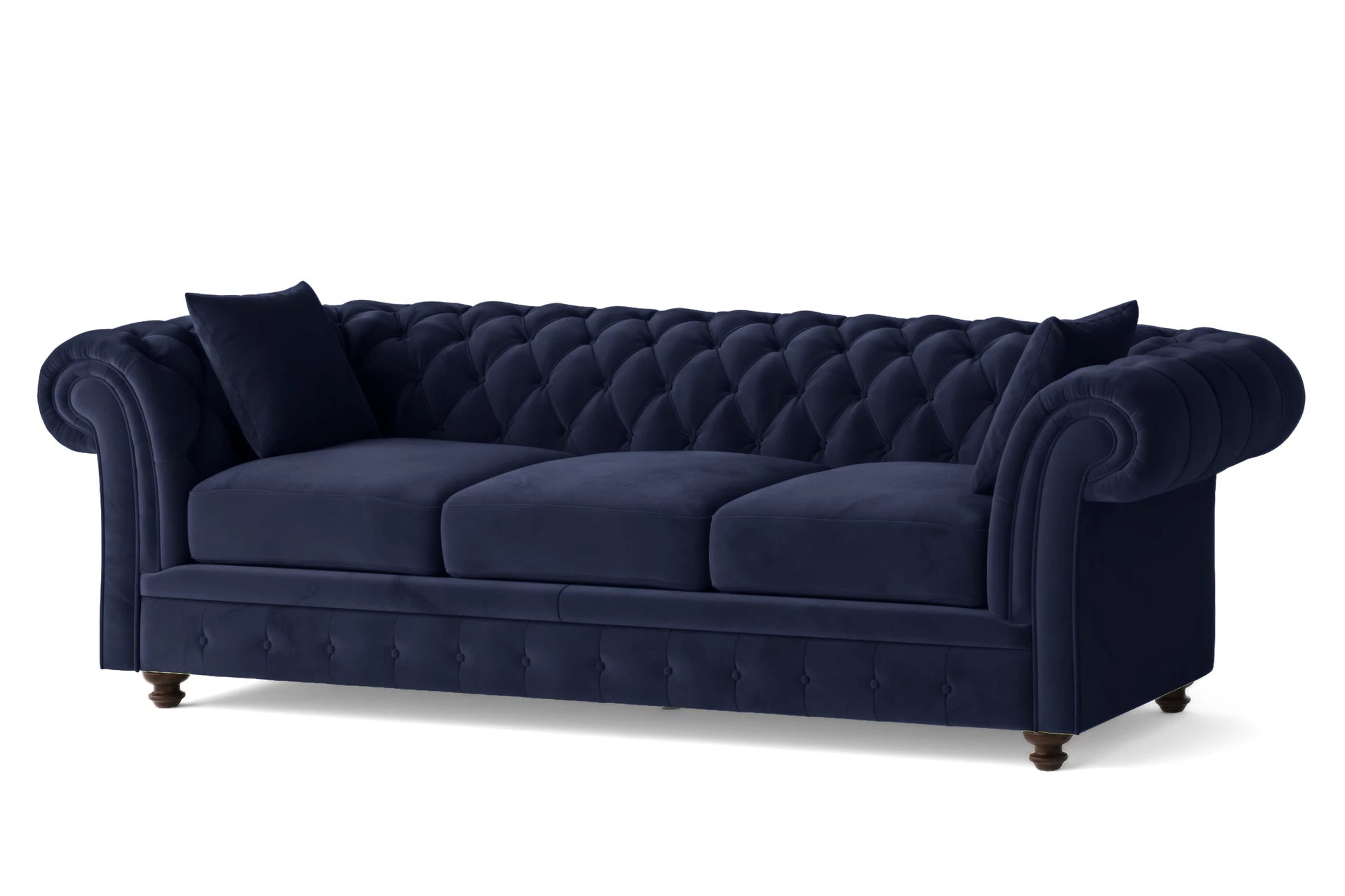 Pesaro 4 Seater Sofa Dark Blue Velvet