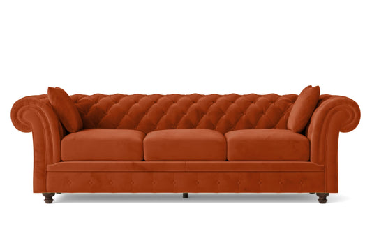 Pesaro 4 Seater Sofa Orange Velvet