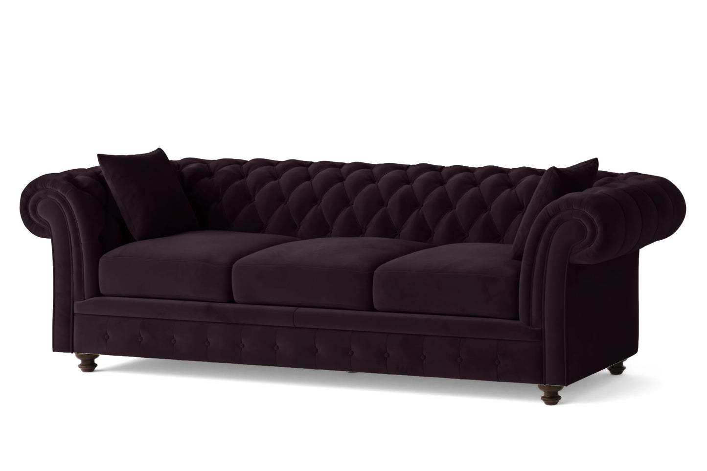 Pesaro 4 Seater Sofa Purple Velvet