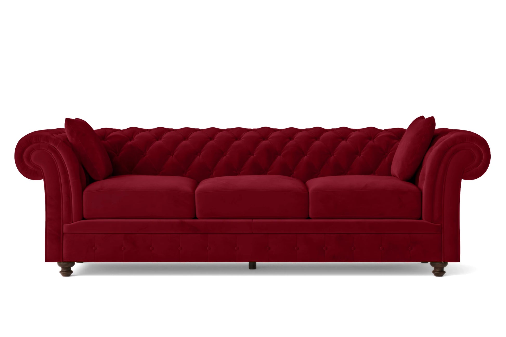 Pesaro 4 Seater Sofa Red Velvet