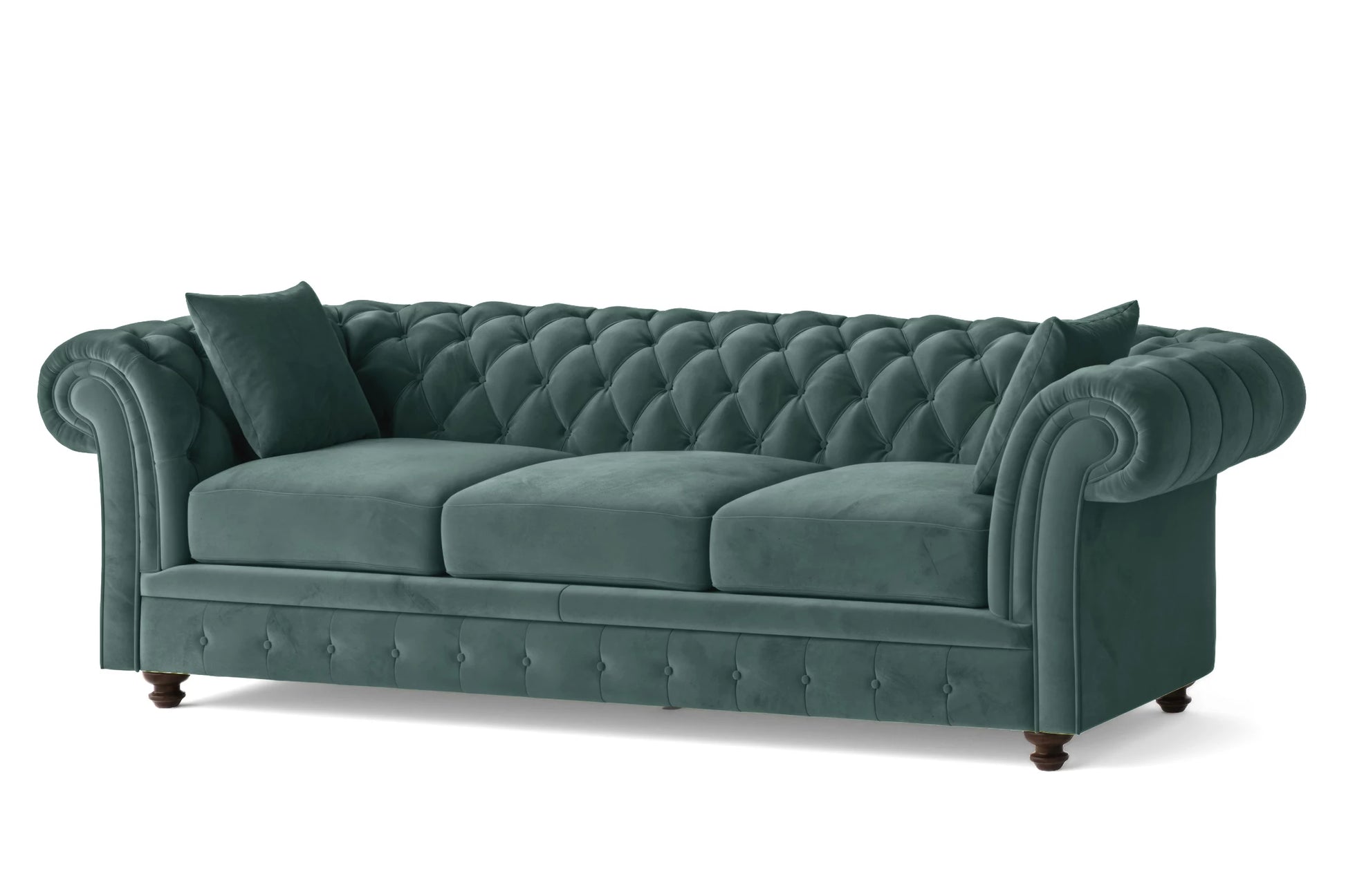 Pesaro 4 Seater Sofa Teal Velvet