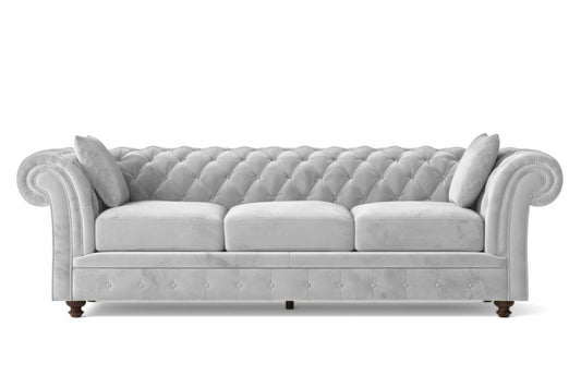 Pesaro 4 Seater Sofa White Velvet