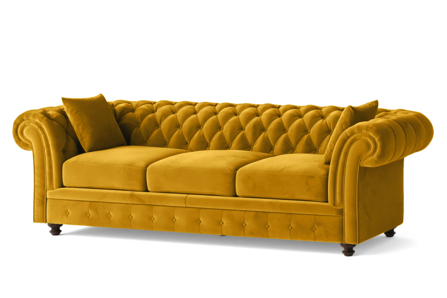 Pesaro 4 Seater Sofa Yellow Velvet