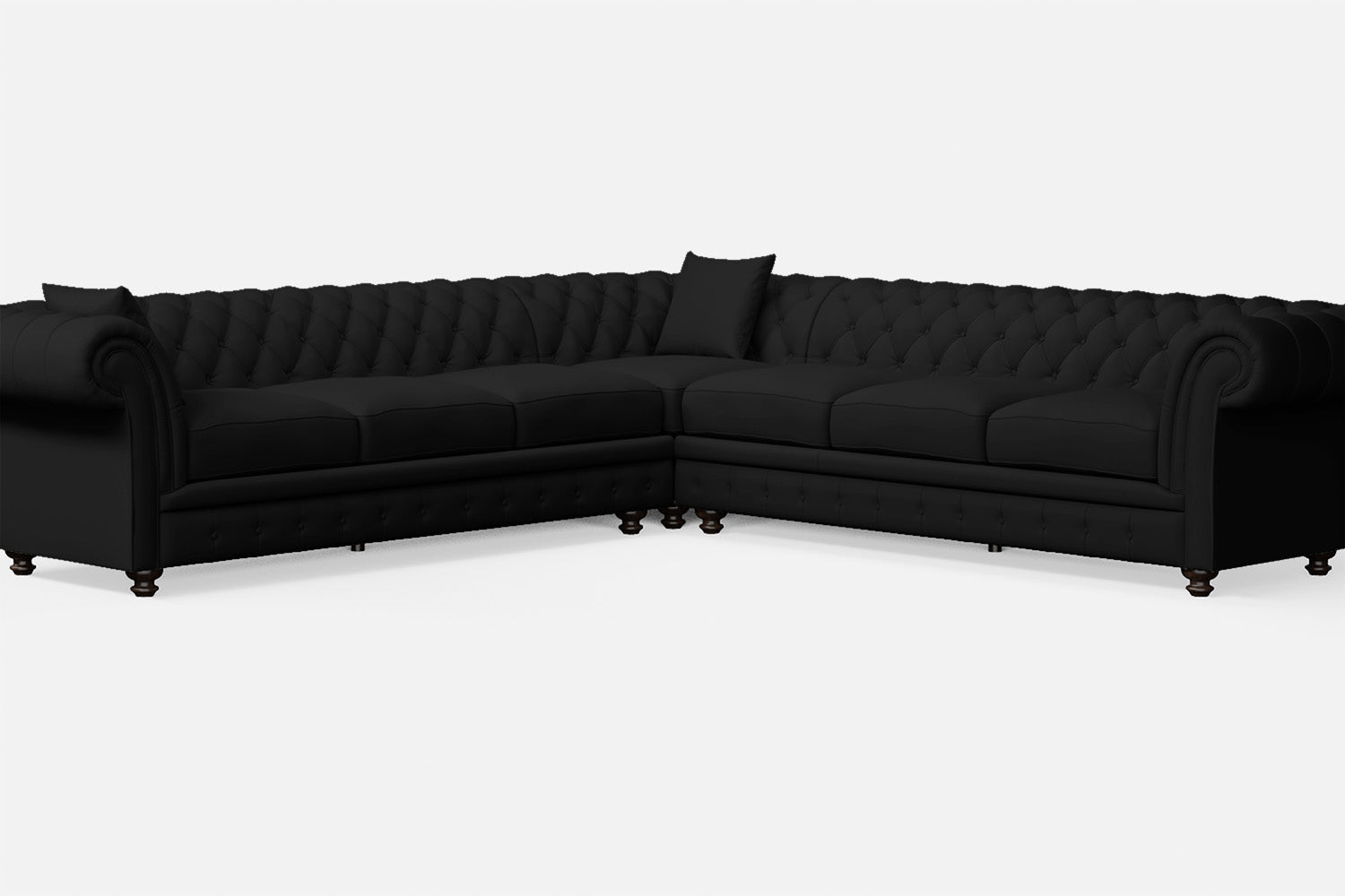 Pesaro 6 Seater Corner Sofa Black Leather