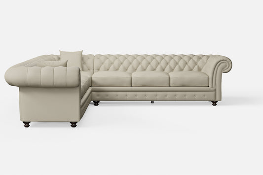 Pesaro 6 Seater Corner Sofa Cream Leather