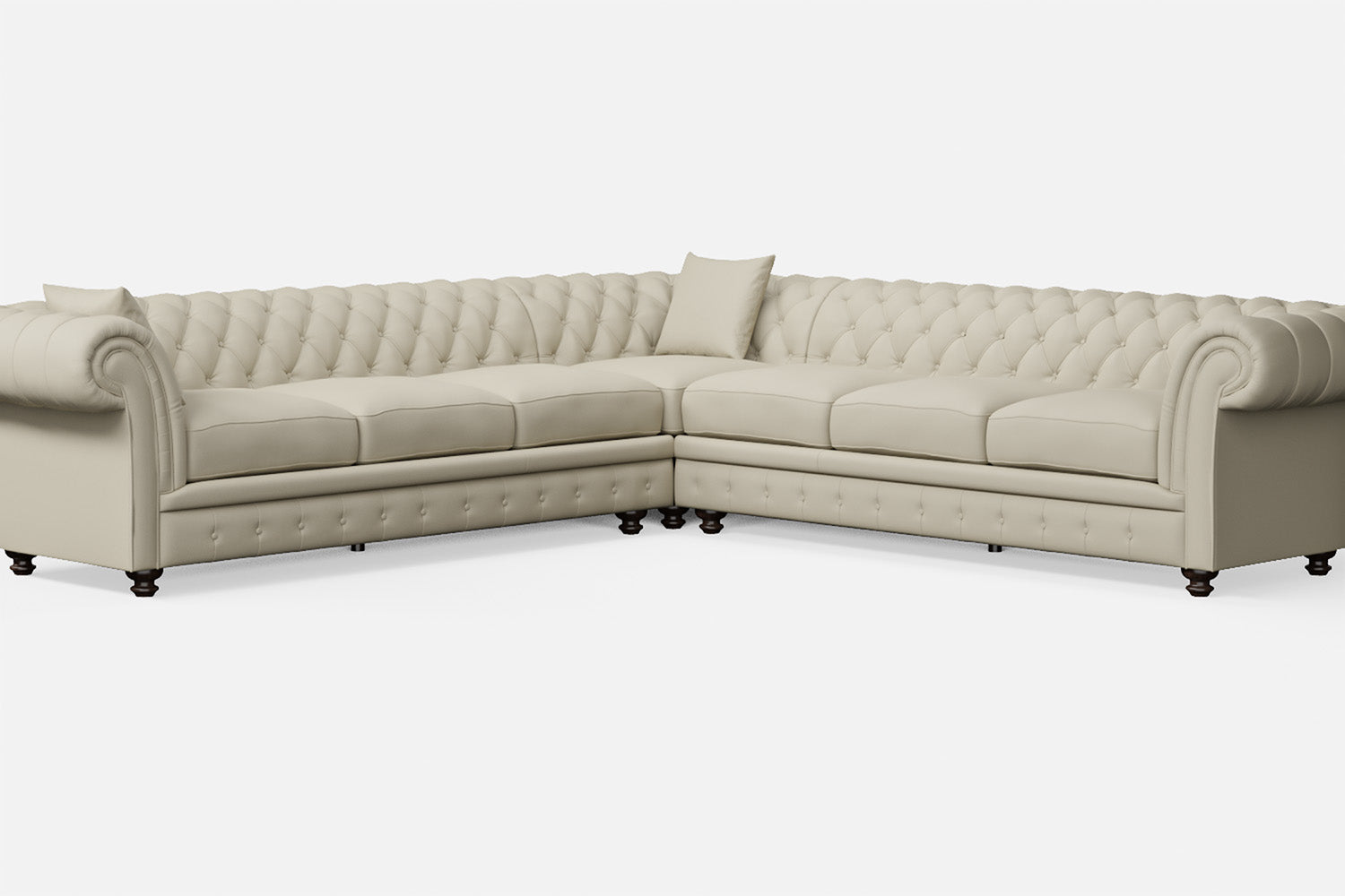 Pesaro 6 Seater Corner Sofa Cream Leather