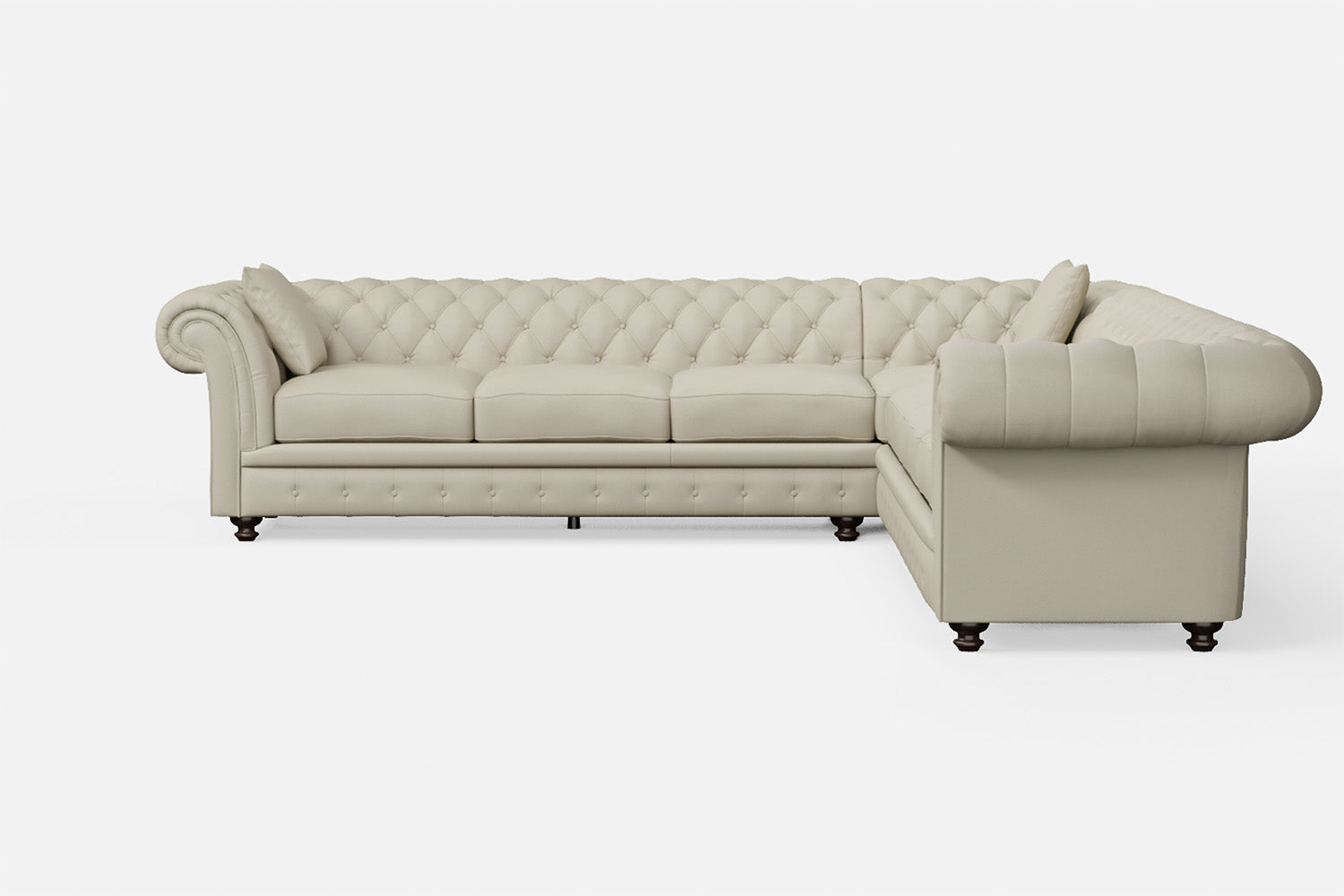 Pesaro 6 Seater Corner Sofa Cream Leather