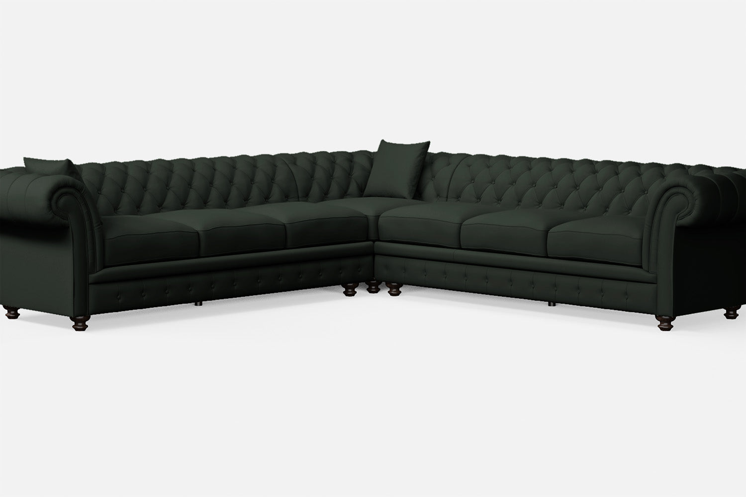 Pesaro 6 Seater Corner Sofa Green Leather