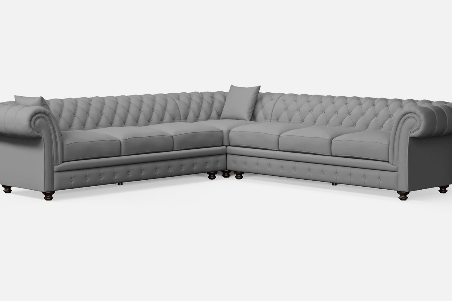 Pesaro 6 Seater Corner Sofa Grey Leather