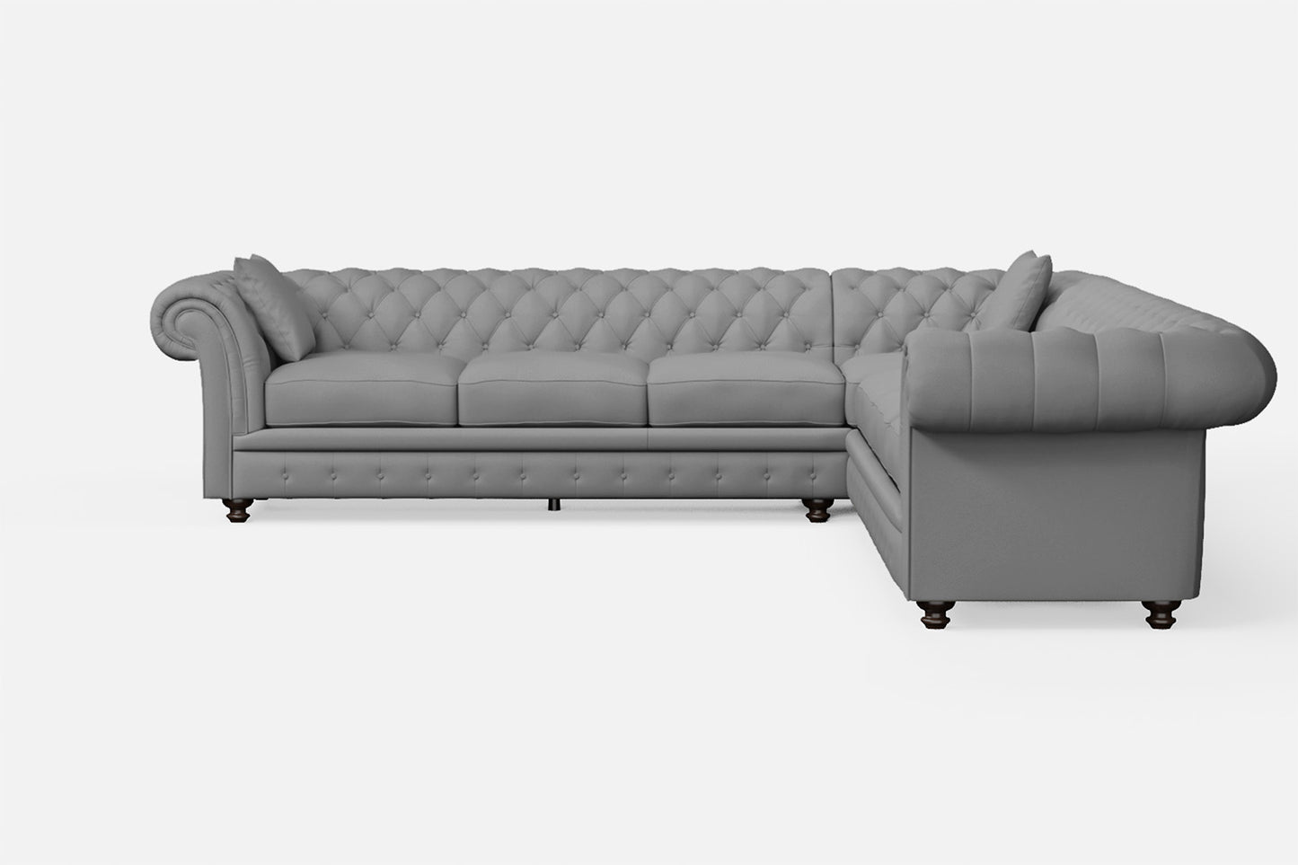 Pesaro 6 Seater Corner Sofa Grey Leather