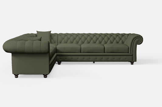 Pesaro 6 Seater Corner Sofa Sage Leather