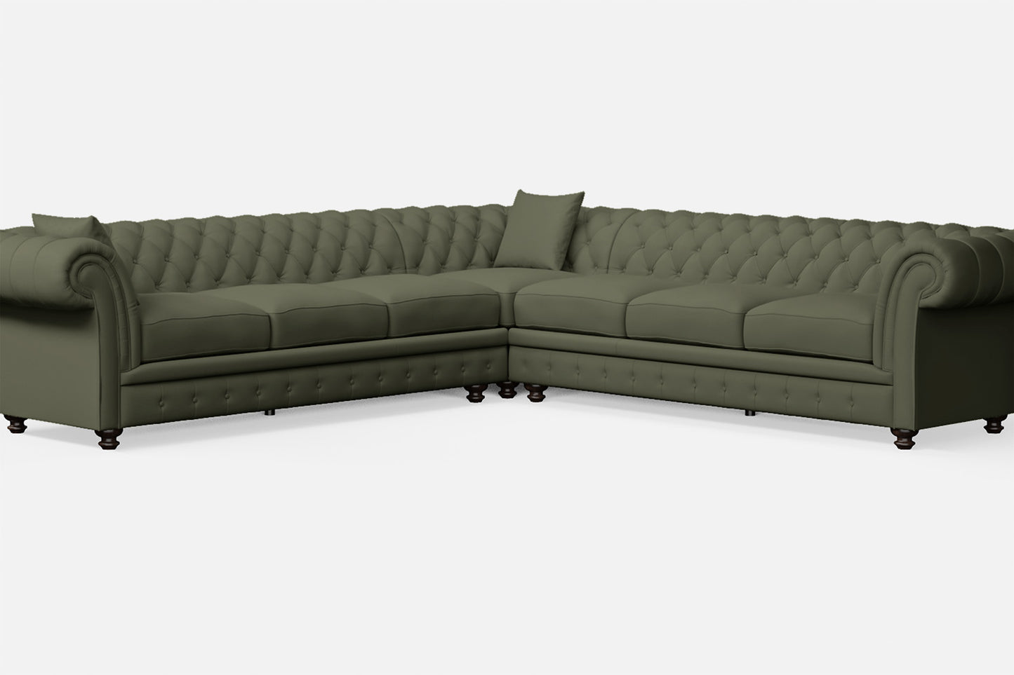 Pesaro 6 Seater Corner Sofa Sage Leather