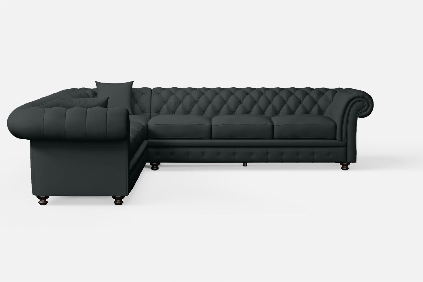 Pesaro 6 Seater Corner Sofa Slate Leather