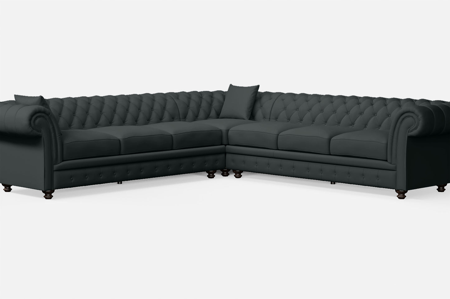 Pesaro 6 Seater Corner Sofa Slate Leather