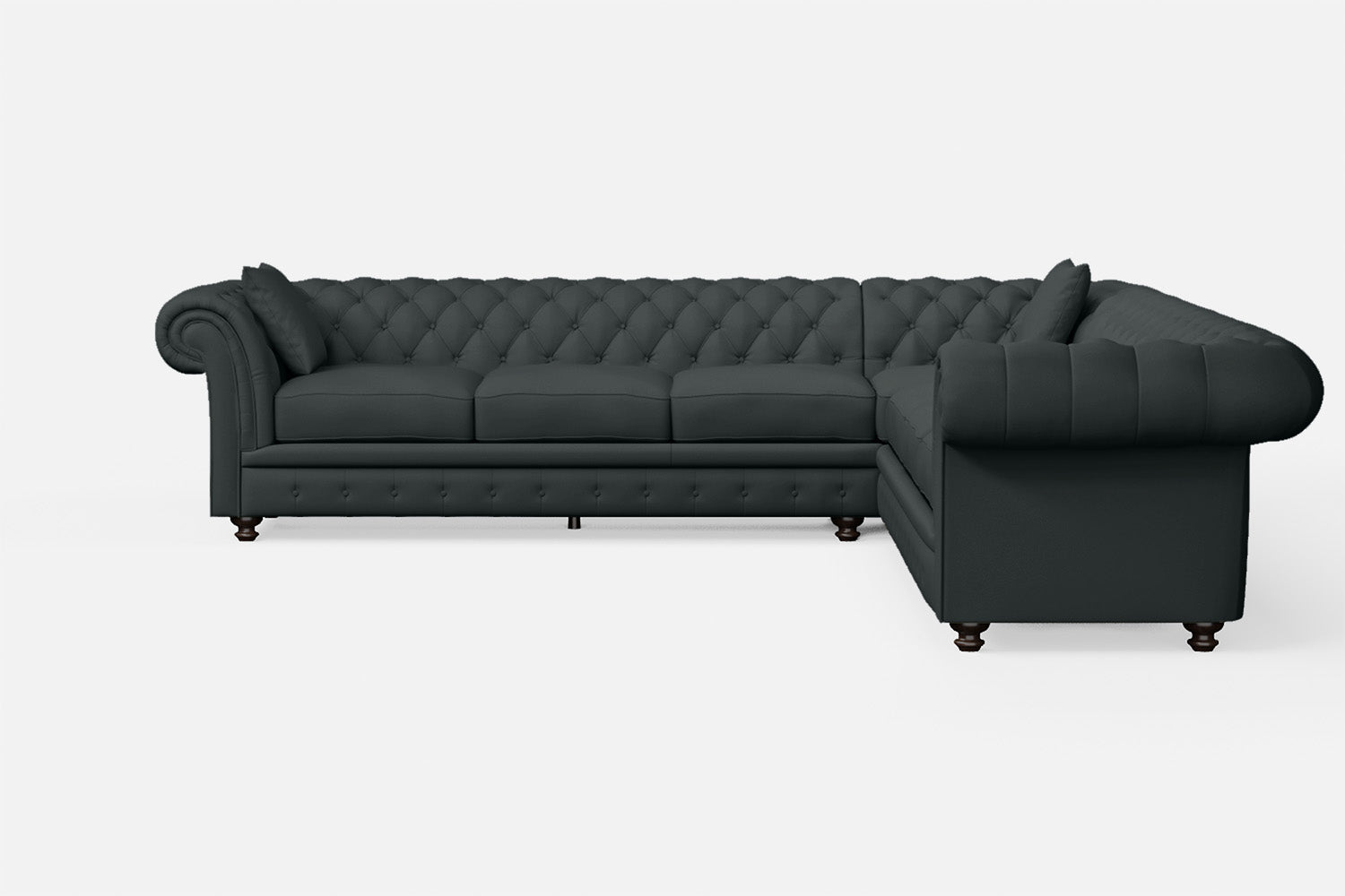 Pesaro 6 Seater Corner Sofa Slate Leather