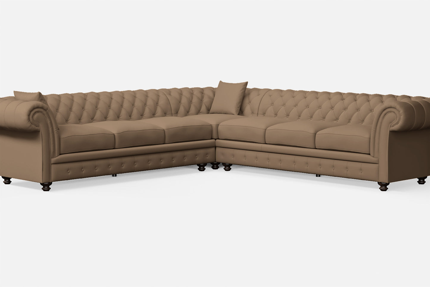 Pesaro 6 Seater Corner Sofa Stone Leather