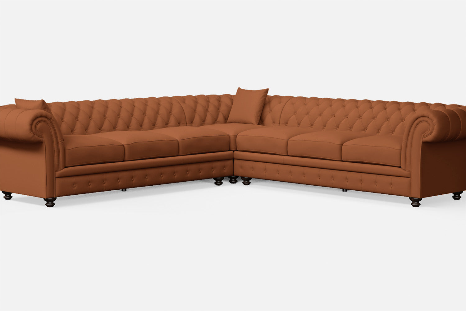 Pesaro 6 Seater Corner Sofa Tan Brown Leather