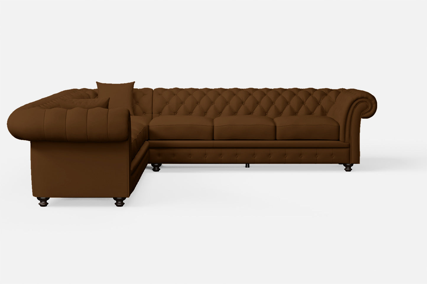 Pesaro 6 Seater Corner Sofa Walnut Brown Leather