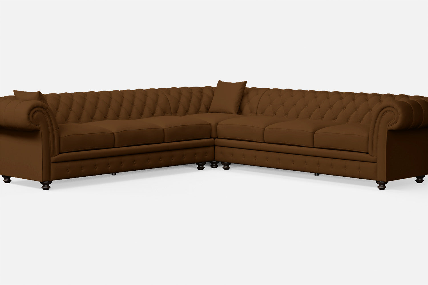 Pesaro 6 Seater Corner Sofa Walnut Brown Leather