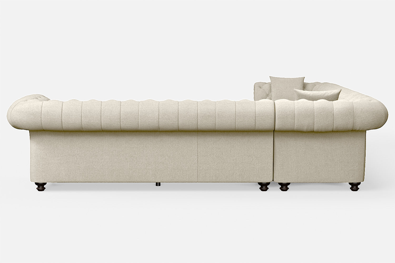 Pesaro 6 Seater Corner Sofa Cream Linen Fabric