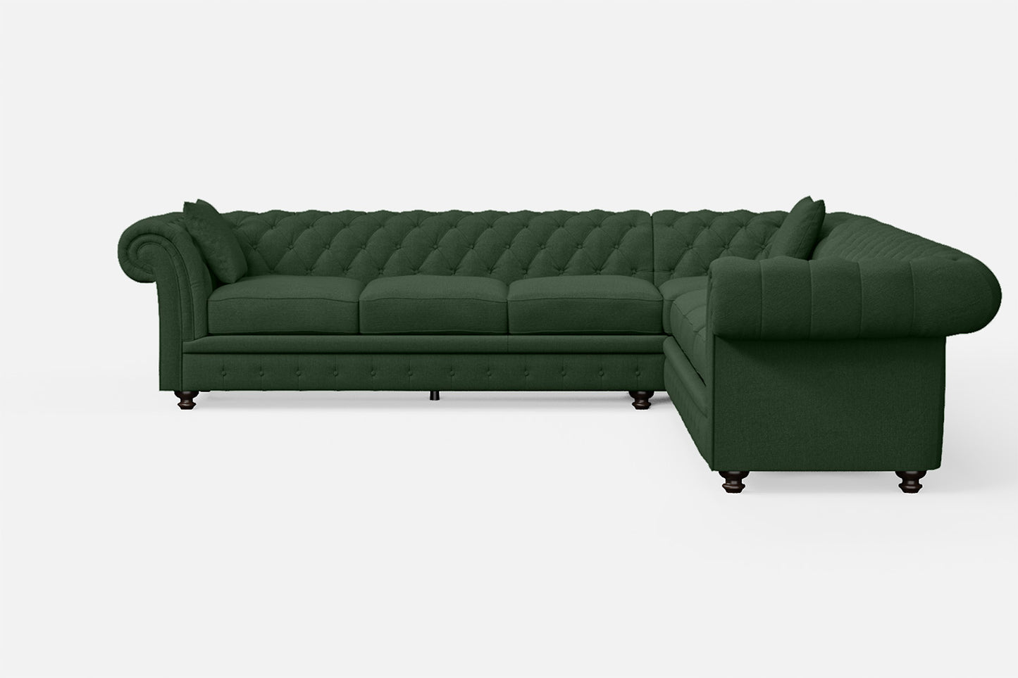 Pesaro 6 Seater Corner Sofa Forest Green Linen Fabric