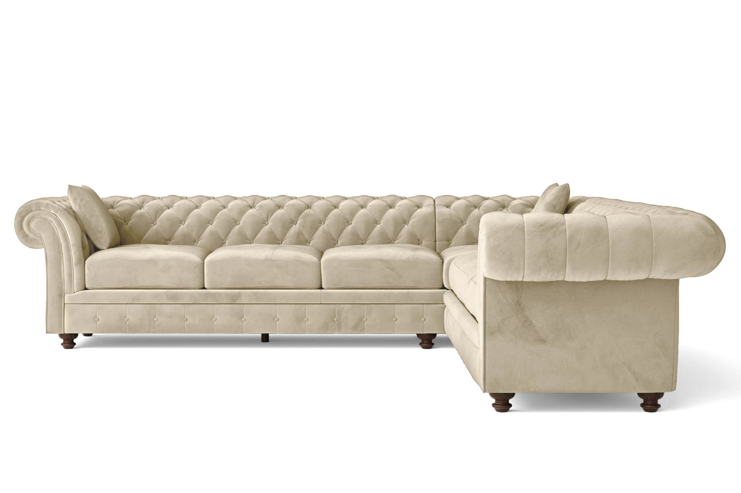 Pesaro 6 Seater Corner Sofa Cream Velvet