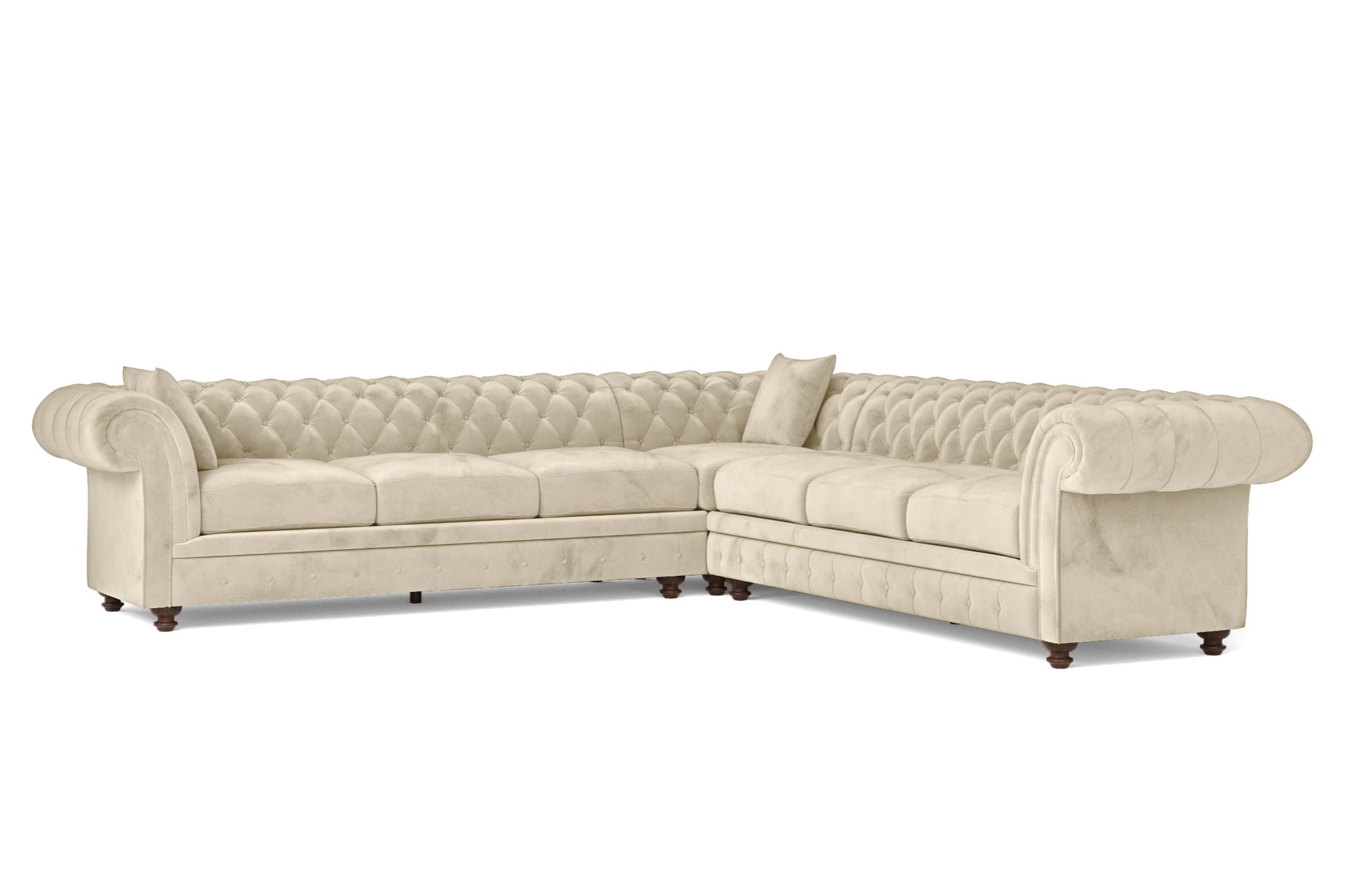 Pesaro 6 Seater Corner Sofa Cream Velvet