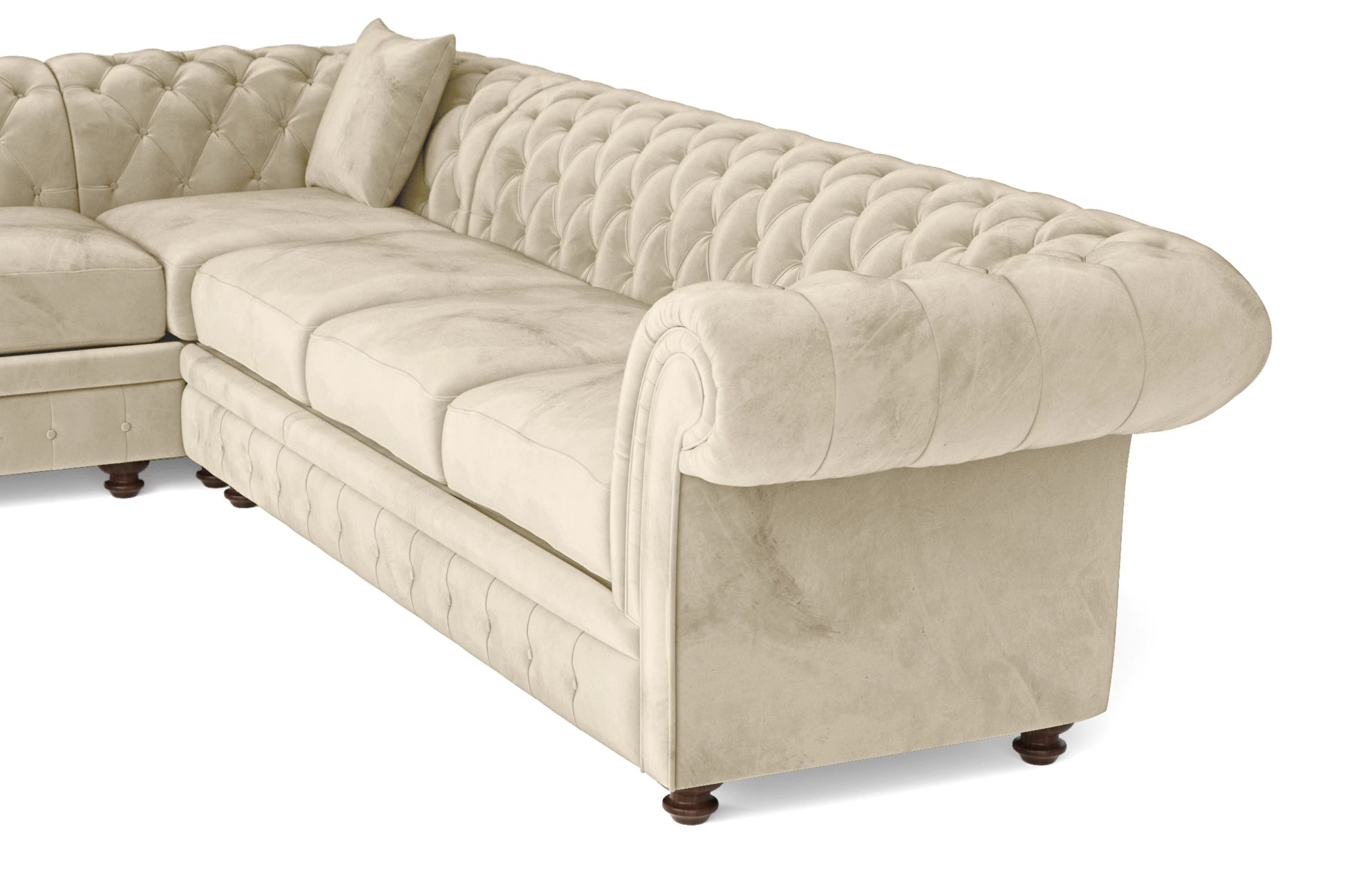 Pesaro 6 Seater Corner Sofa Cream Velvet