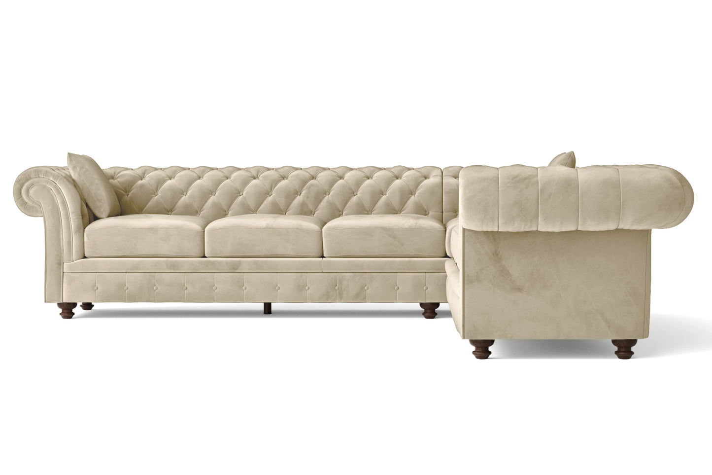 Pesaro 6 Seater Corner Sofa Cream Velvet