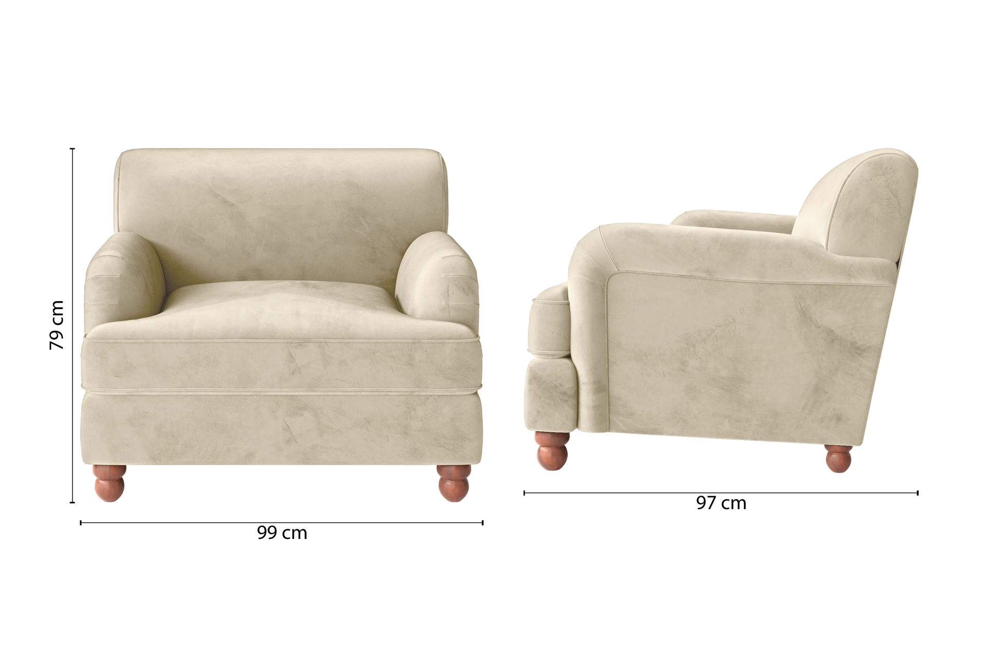 Pisa Armchair Cream Velvet