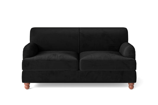 Pisa 2 Seater Sofa Black Velvet