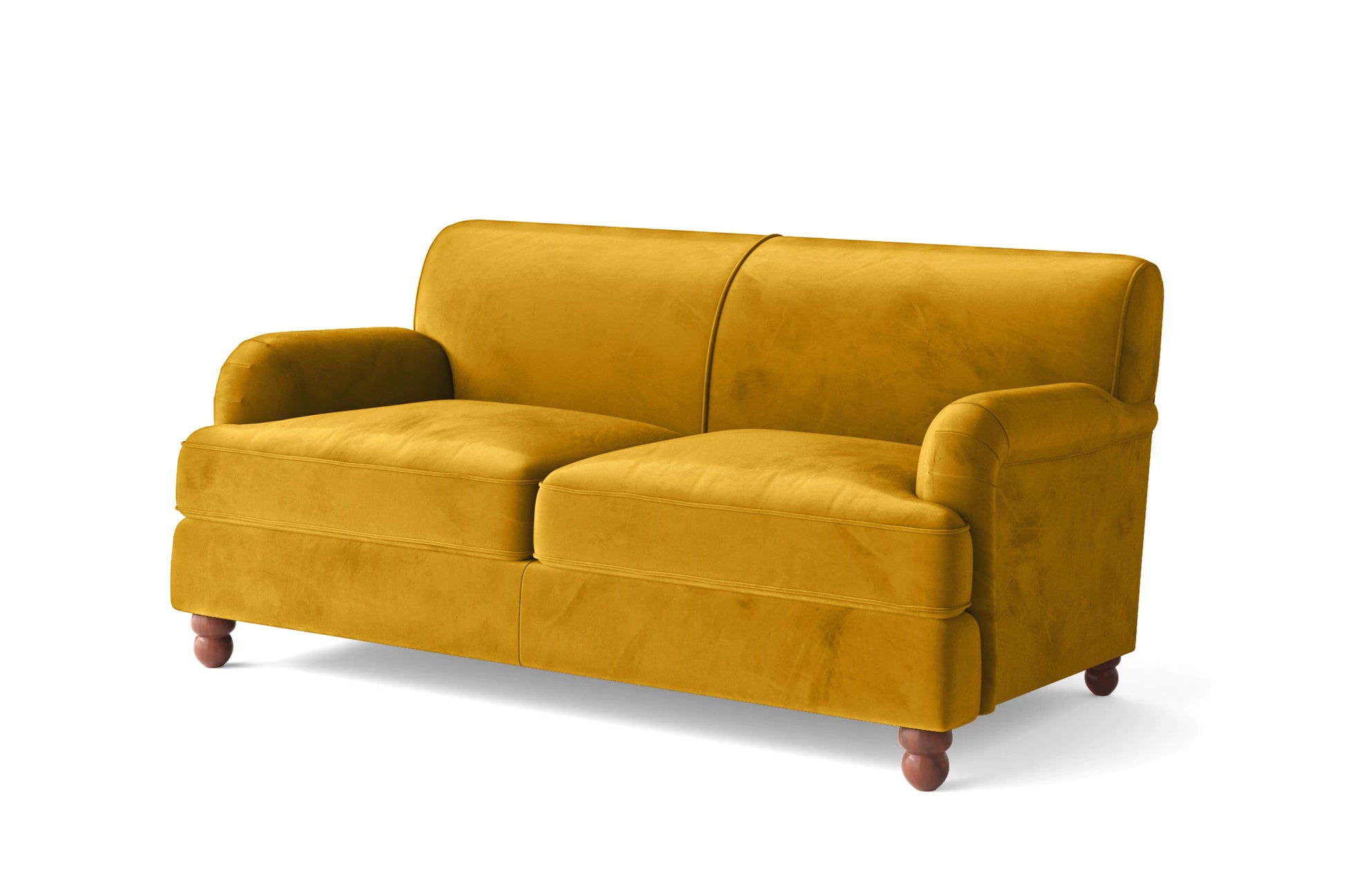 Pisa 2 Seater Sofa Yellow Velvet