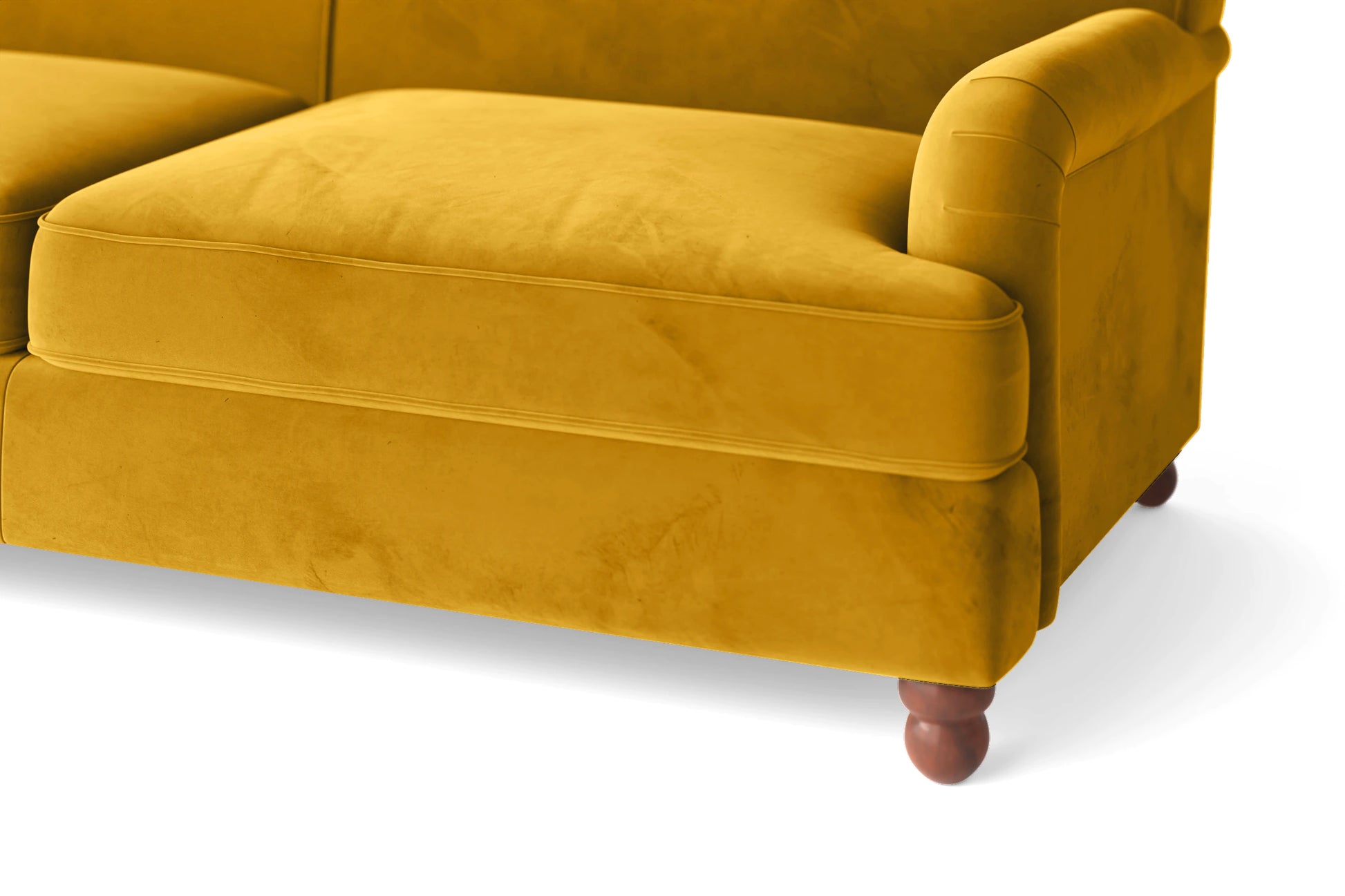 Pisa 2 Seater Sofa Yellow Velvet