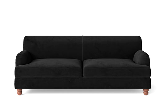 Pisa 3 Seater Sofa Black Velvet