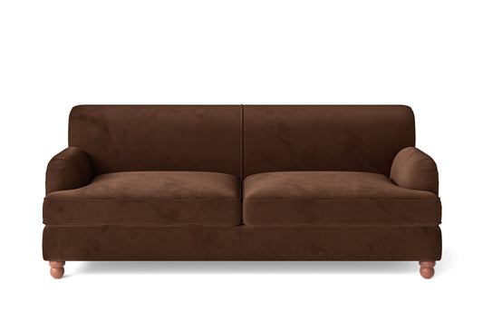 Pisa 3 Seater Sofa Coffee Brown Velvet