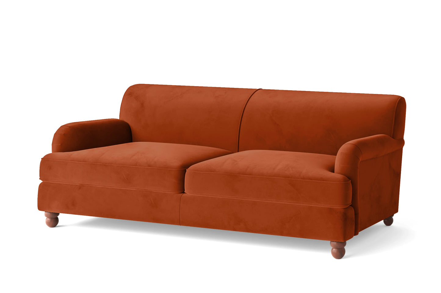 Pisa 3 Seater Sofa Orange Velvet