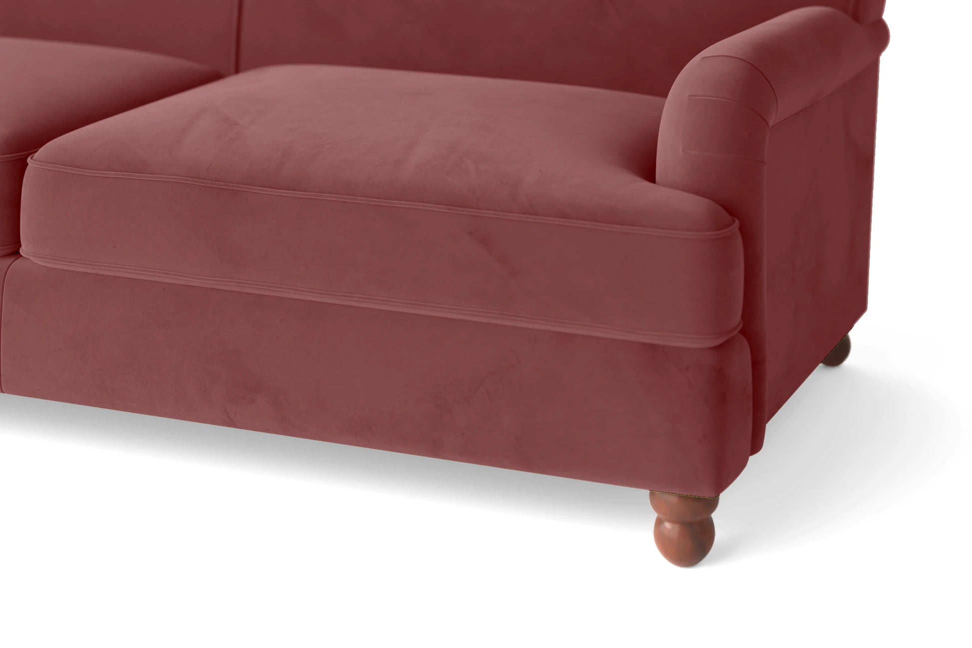 Pisa 3 Seater Sofa Pink Velvet