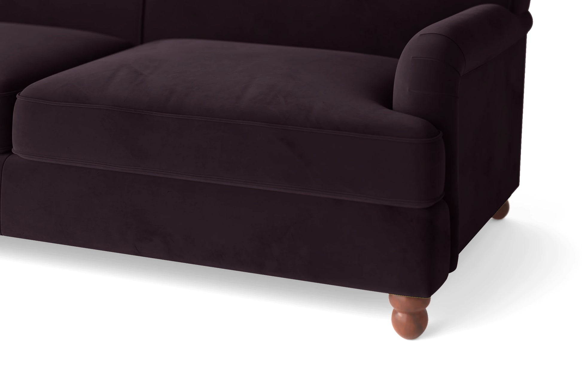 Pisa 3 Seater Sofa Purple Velvet