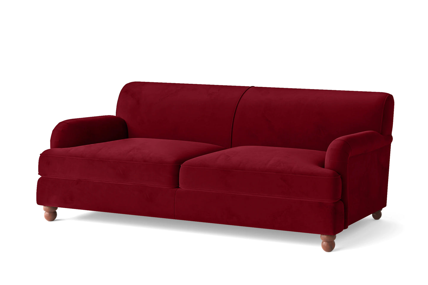 Pisa 3 Seater Sofa Red Velvet