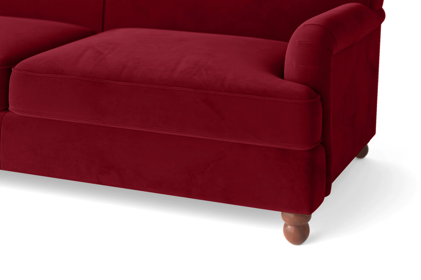 Pisa 3 Seater Sofa Red Velvet