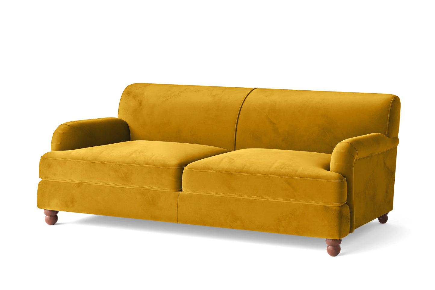 Pisa 3 Seater Sofa Yellow Velvet