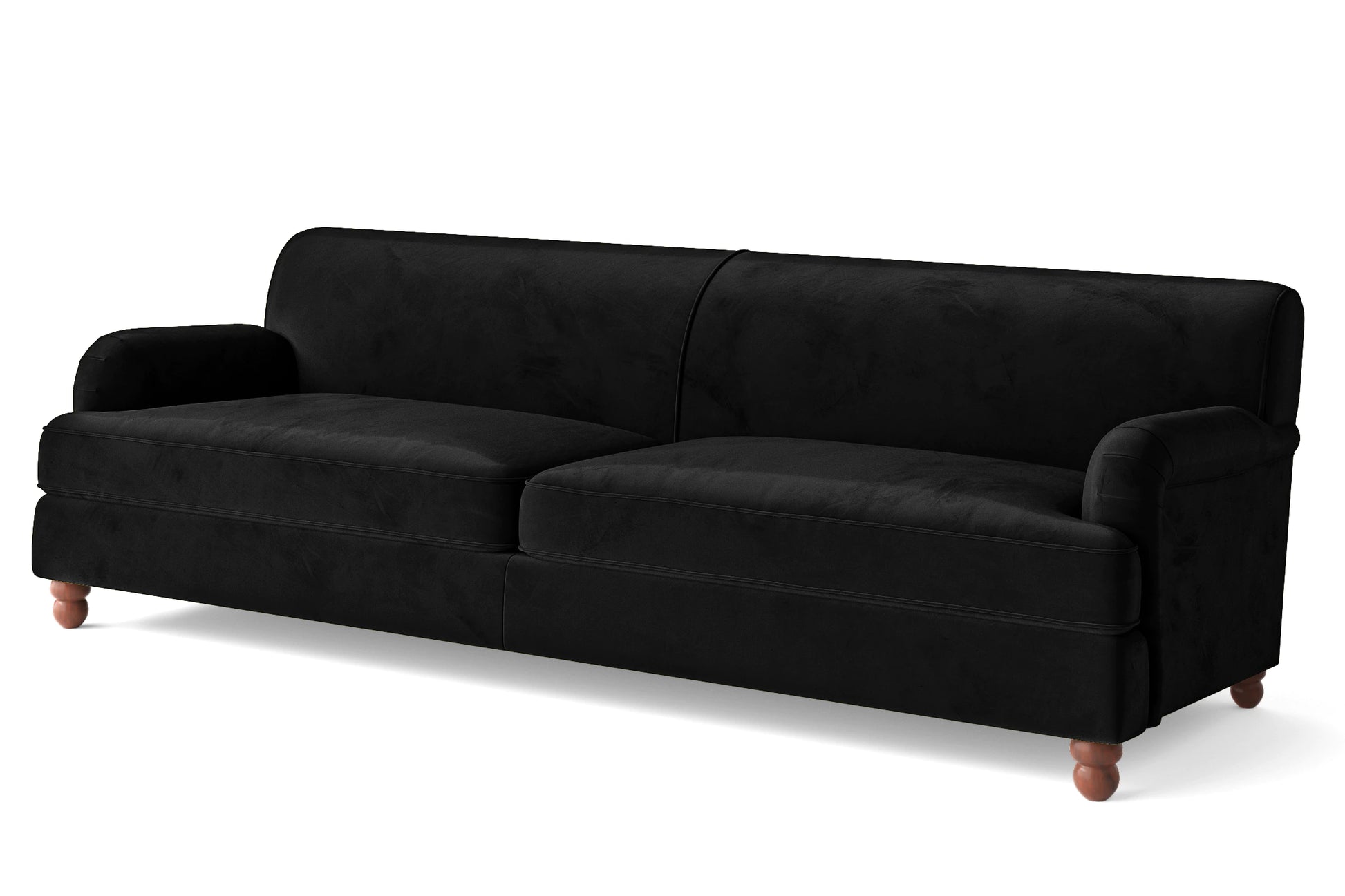 Pisa 4 Seater Sofa Black Velvet