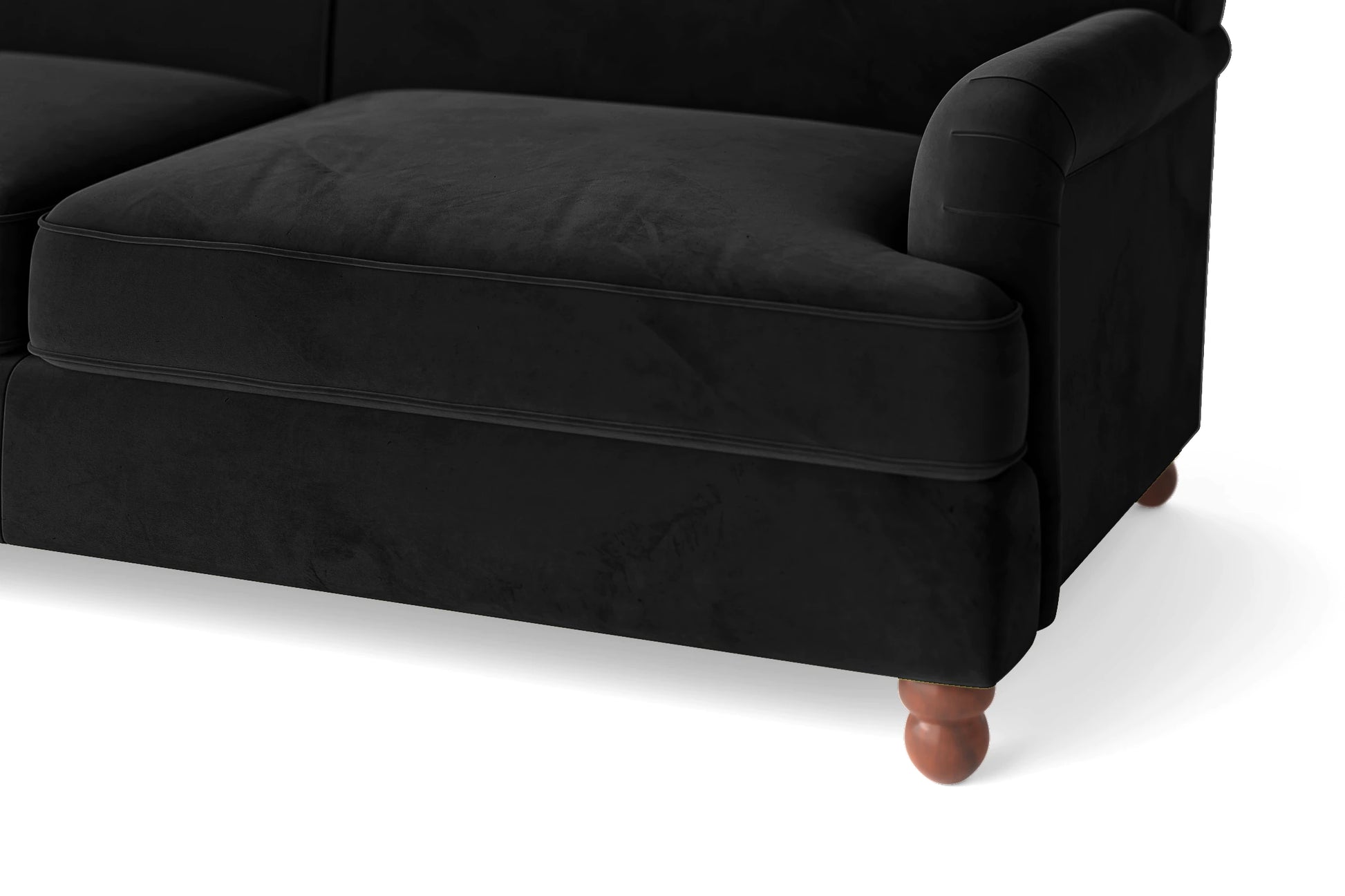 Pisa 4 Seater Sofa Black Velvet