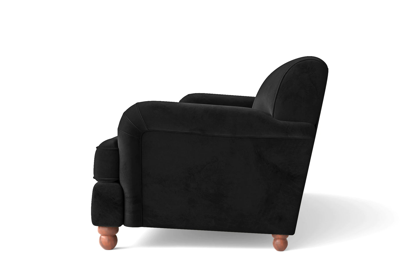 Pisa 4 Seater Sofa Black Velvet