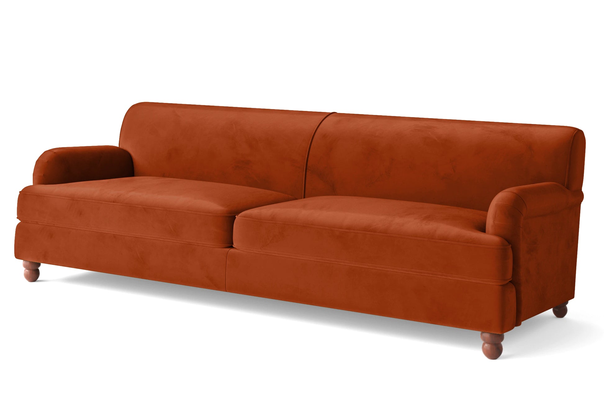 Pisa 4 Seater Sofa Orange Velvet