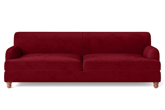 Pisa 4 Seater Sofa Red Velvet