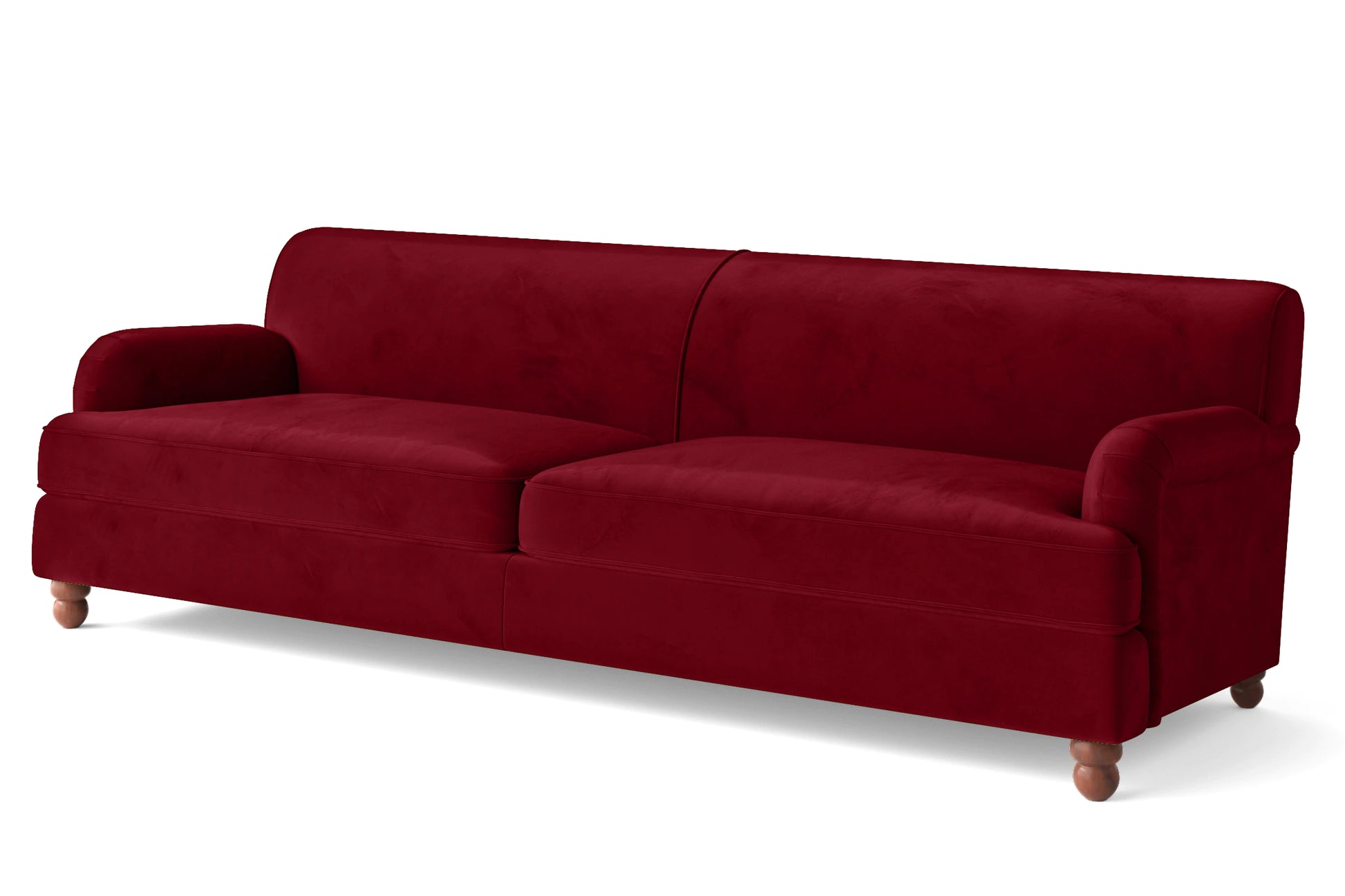 Pisa 4 Seater Sofa Red Velvet